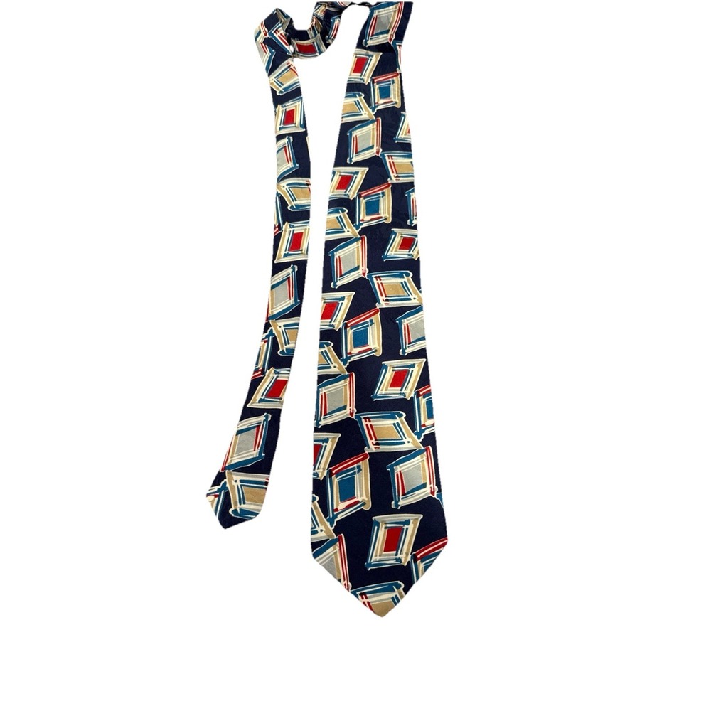 Boston Traders 100% Silk Men's Neck Tie Multi-Color Design‎  Made In USA